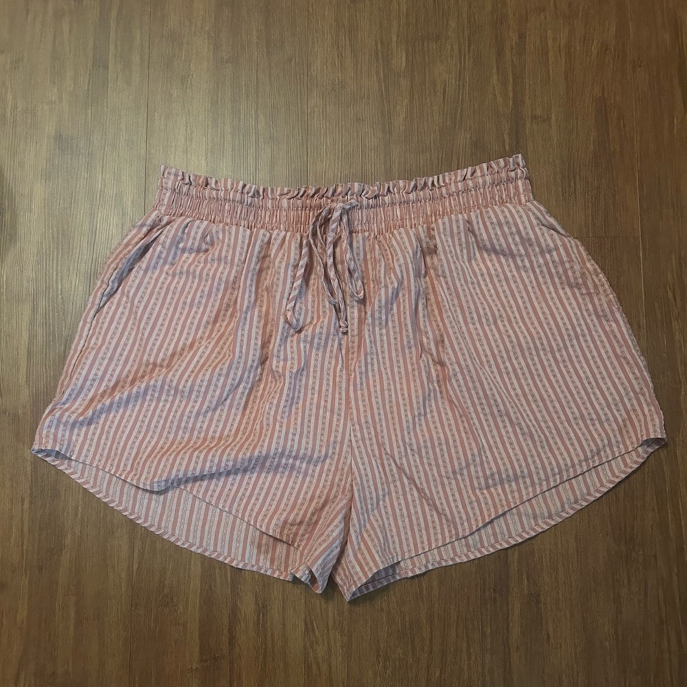 Wild Fable Pink and White Striped High Waist Shorts